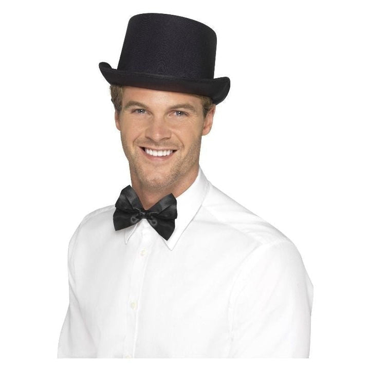 Size Chart Top Hat Satin Look Adult Black Costume Accessory