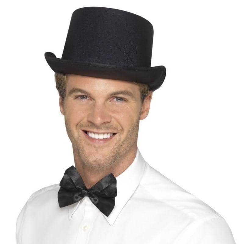 Top Hat Satin Look Adult Black Costume Accessory 1
