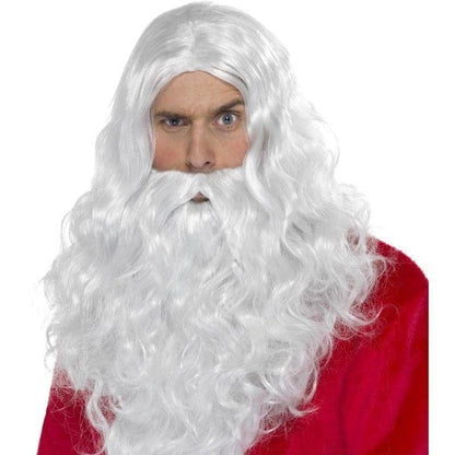 Traditional Santa White Wig and Beard Adult Xmas Costume Accessory 1
