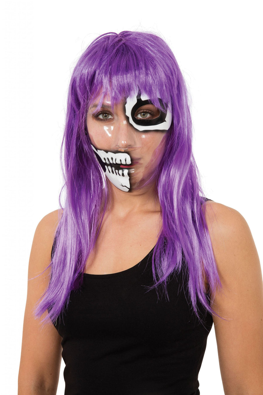 Transparent Mask Skeleton 1/2 Faceprint Day of the Dead_1