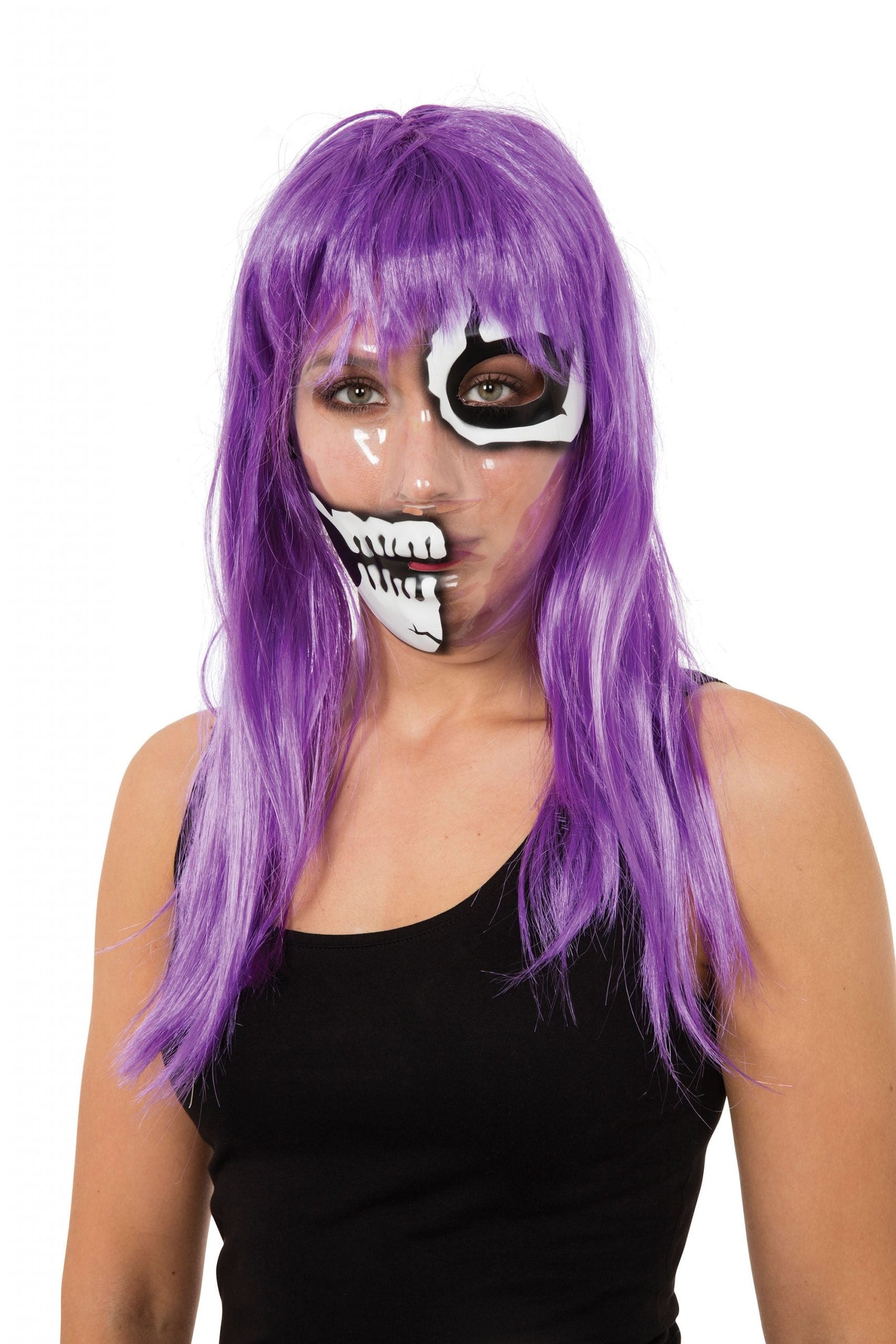 Transparent Mask Skeleton 1/2 Faceprint Day of the Dead 1
