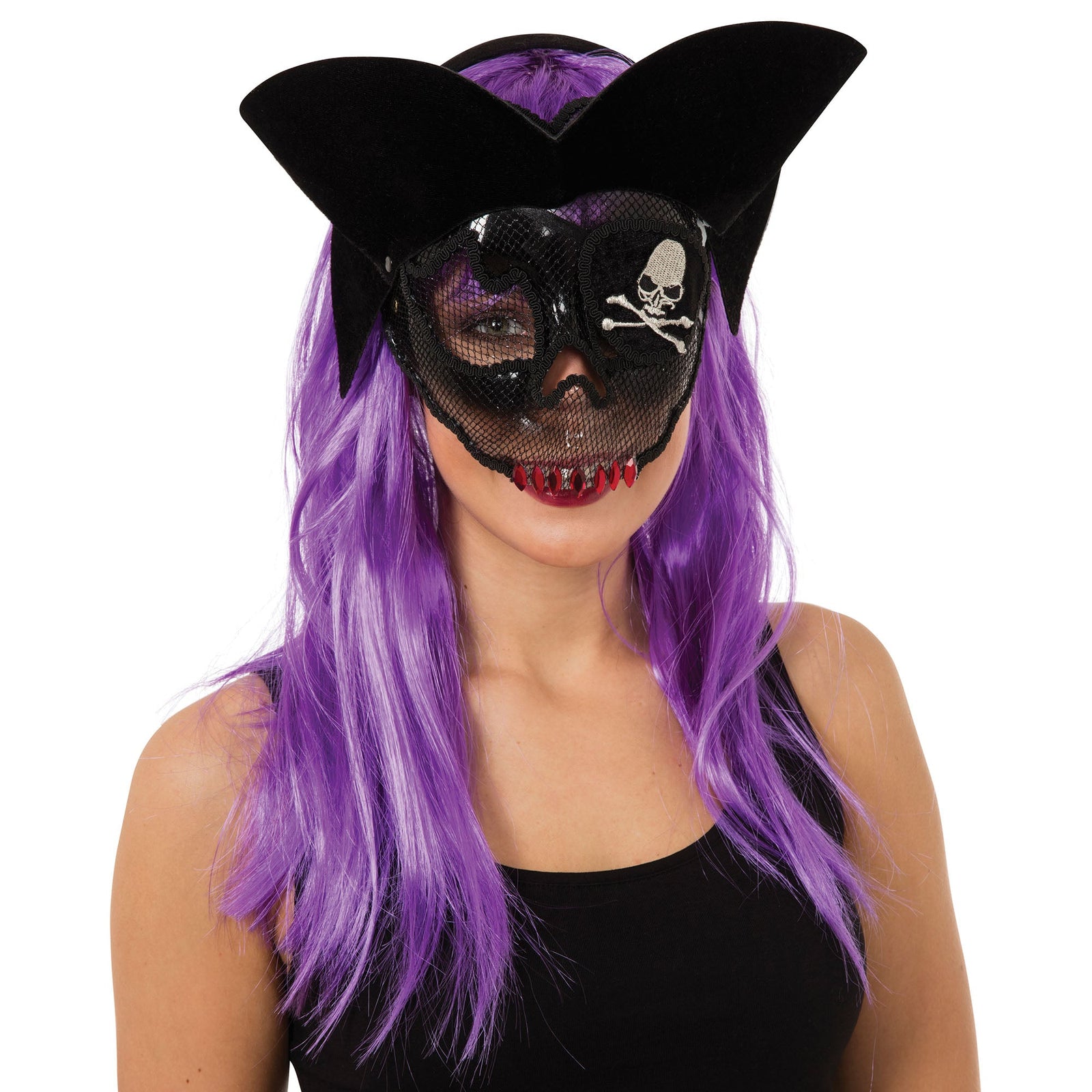 Transparent Sugar Skull Pirate Mask 1