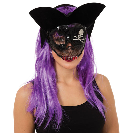 Transparent Sugar Skull Pirate Mask 1