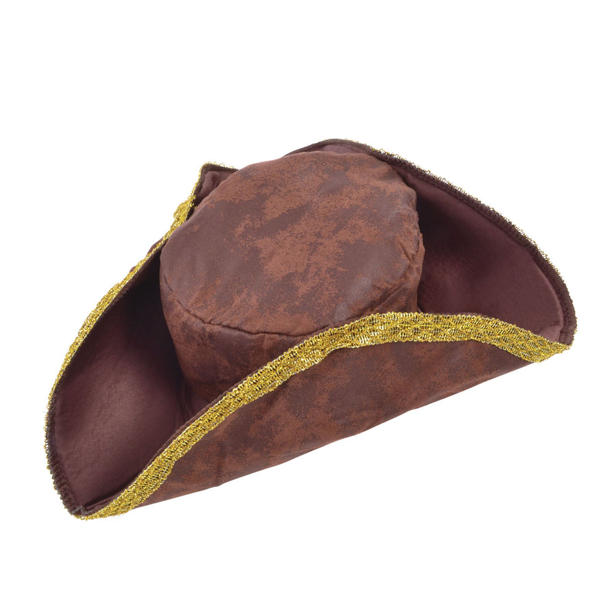 Tricorn Brown Distressed Look Adult Pirate Hat_1