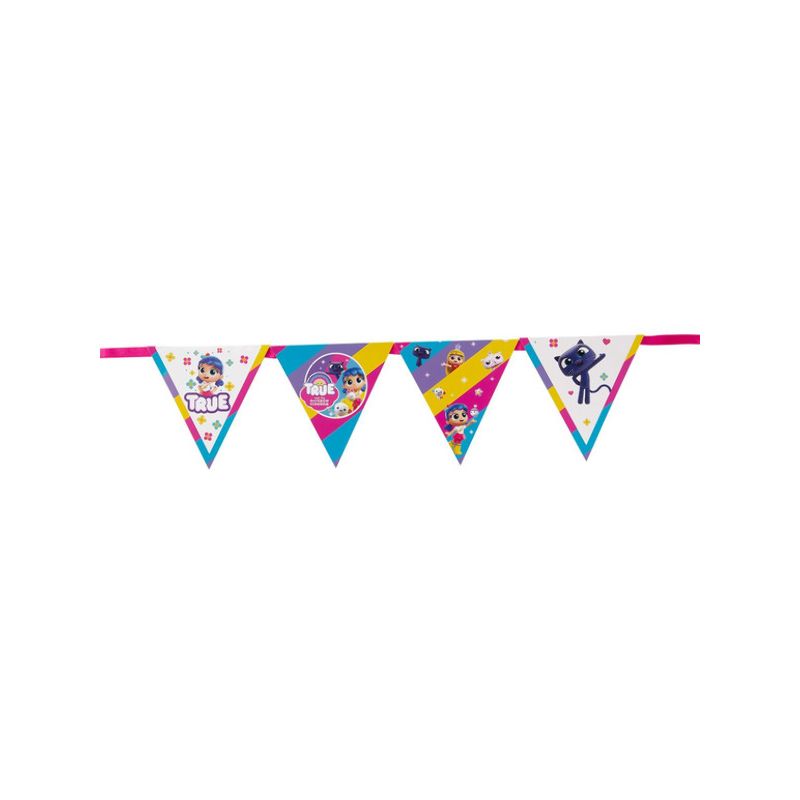 True and The Rainbow Kingdom Bunting 3m Long with 20 Flags 1