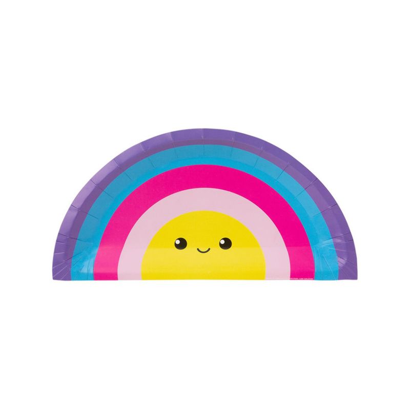 True and The Rainbow Kingdom Tableware Party Plate Child Multi Coloured Pack Of 8 1