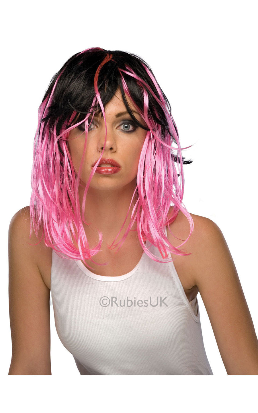 Two Tone Streak Wig Pink Costume_1