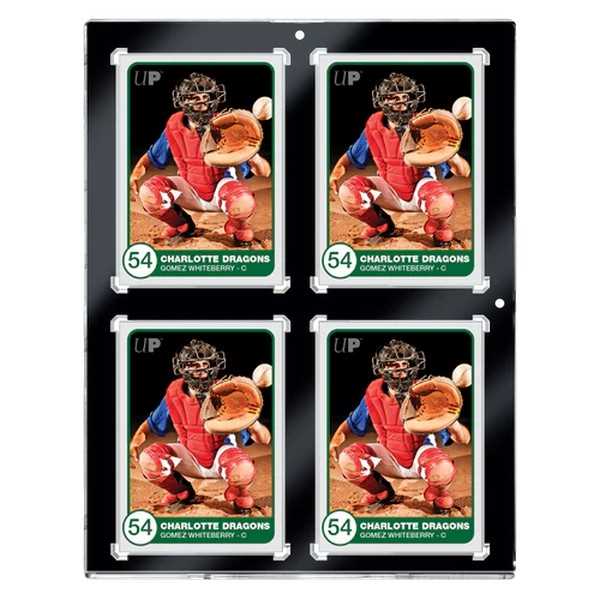 130PT 4 Card Black Border UV One Touch Magnetic Holder 1