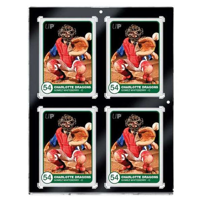 130PT 4 Card Black Border UV One Touch Magnetic Holder 1