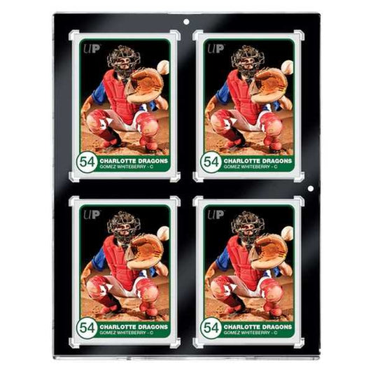 130PT 4 Card Black Border UV One Touch Magnetic Holder 1