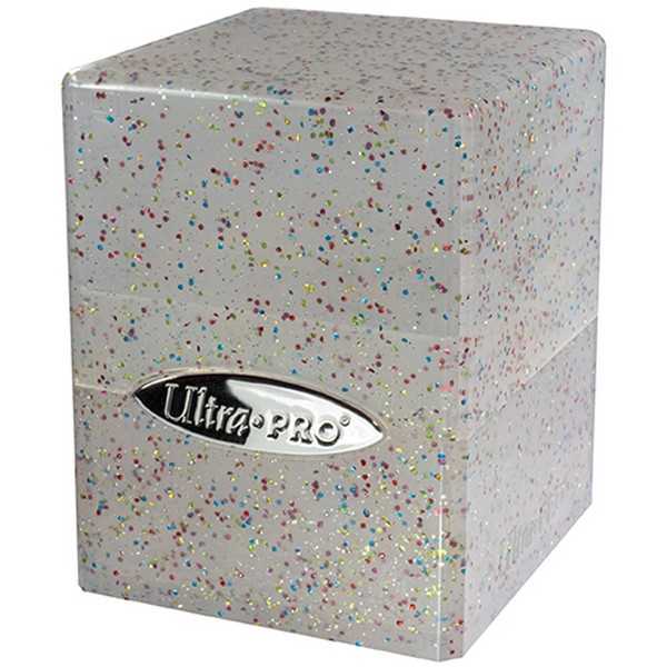 Satin Cube Deck Box - Glitter Clear 1