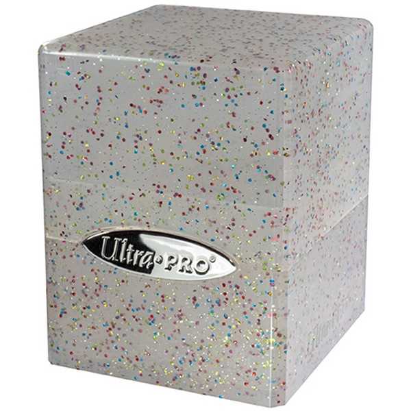 Satin Cube Deck Box - Glitter Clear