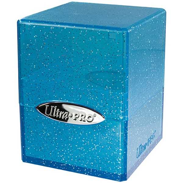 Satin Cube Deck Box - Glitter Blue