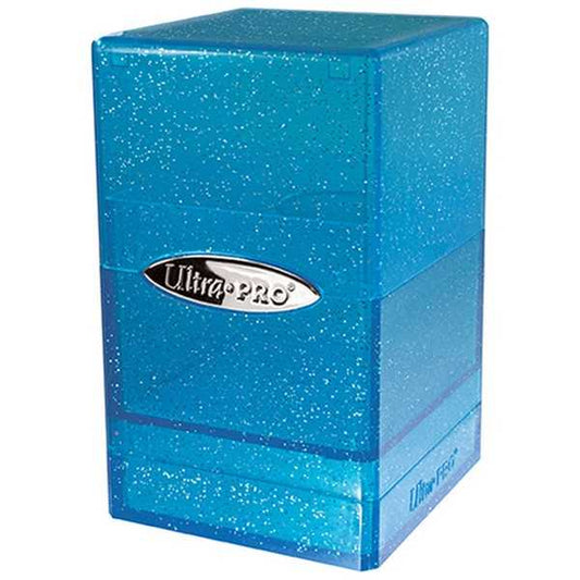 Satin Tower Deck Box - Glitter Blue 1