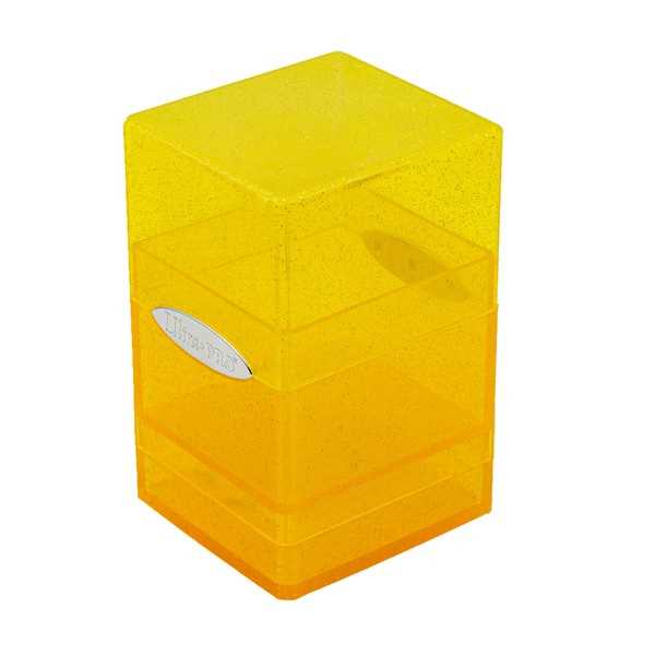 Satin Tower Deck Box - Glitter Yellow 1