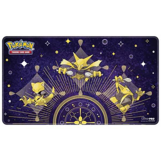 Ultra PRO - Abra Evolutions Stitched Officially Licensed Pokemon Cards Playmat, Collectible Trading Tabletop Card Game Protection Accessory Abra Kadabra Alakazam Themed Gaming Surface playmat 1
