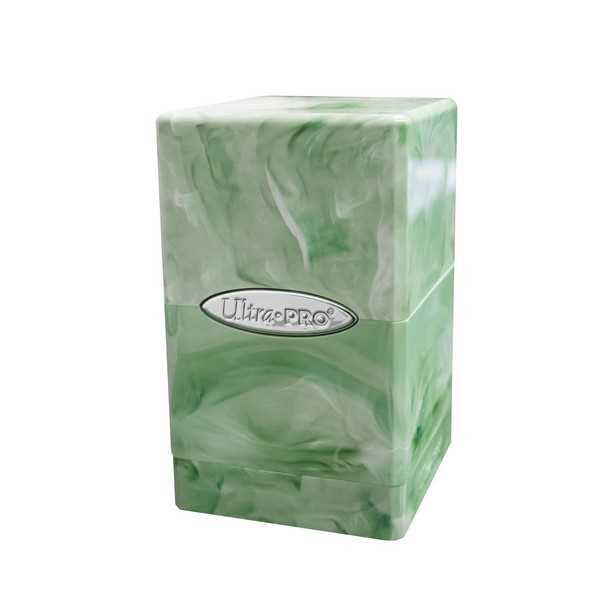 Marble Satin Tower Deck Box - Lime Green / White 1