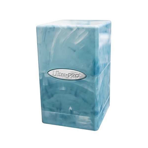 Marble Satin Tower Deck Box Light Blue White 1