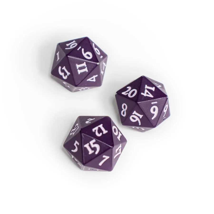 Vivid Heavy Metal D20 Dice - Midnight Plum 1