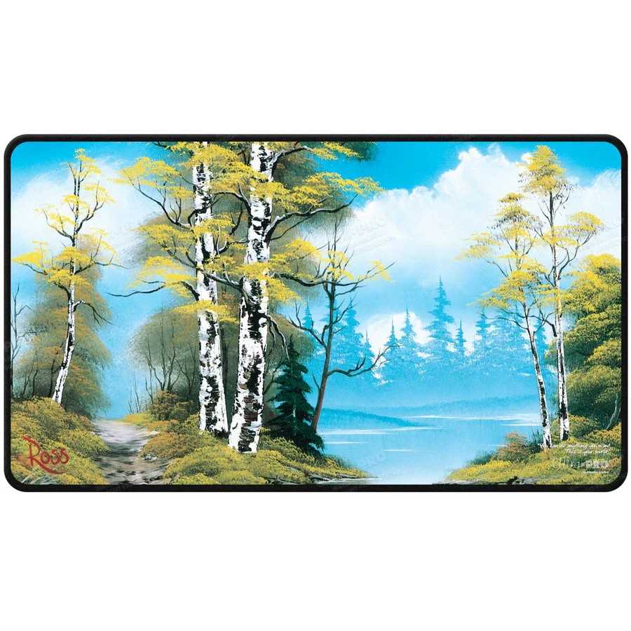 Bob Ross Lakeside Path Black Stitched Playmat 1