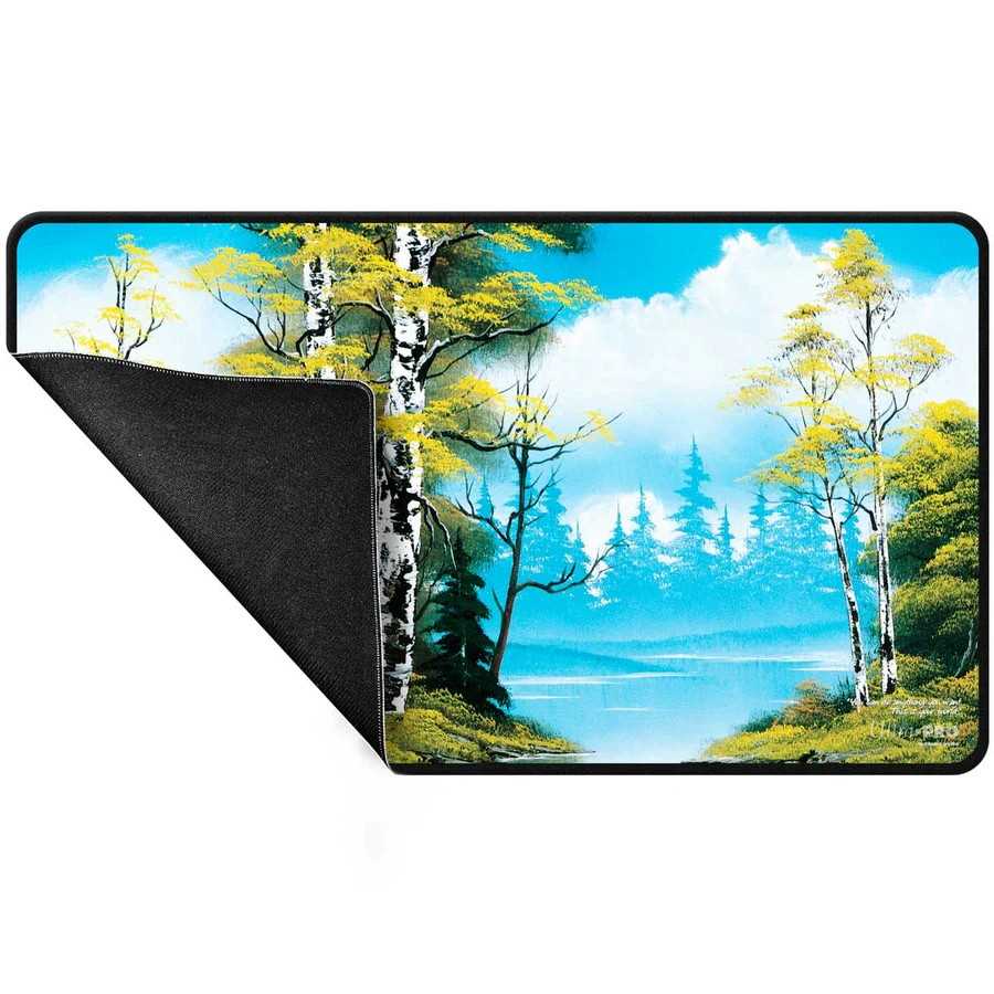 Bob Ross Lakeside Path Black Stitched Playmat 2