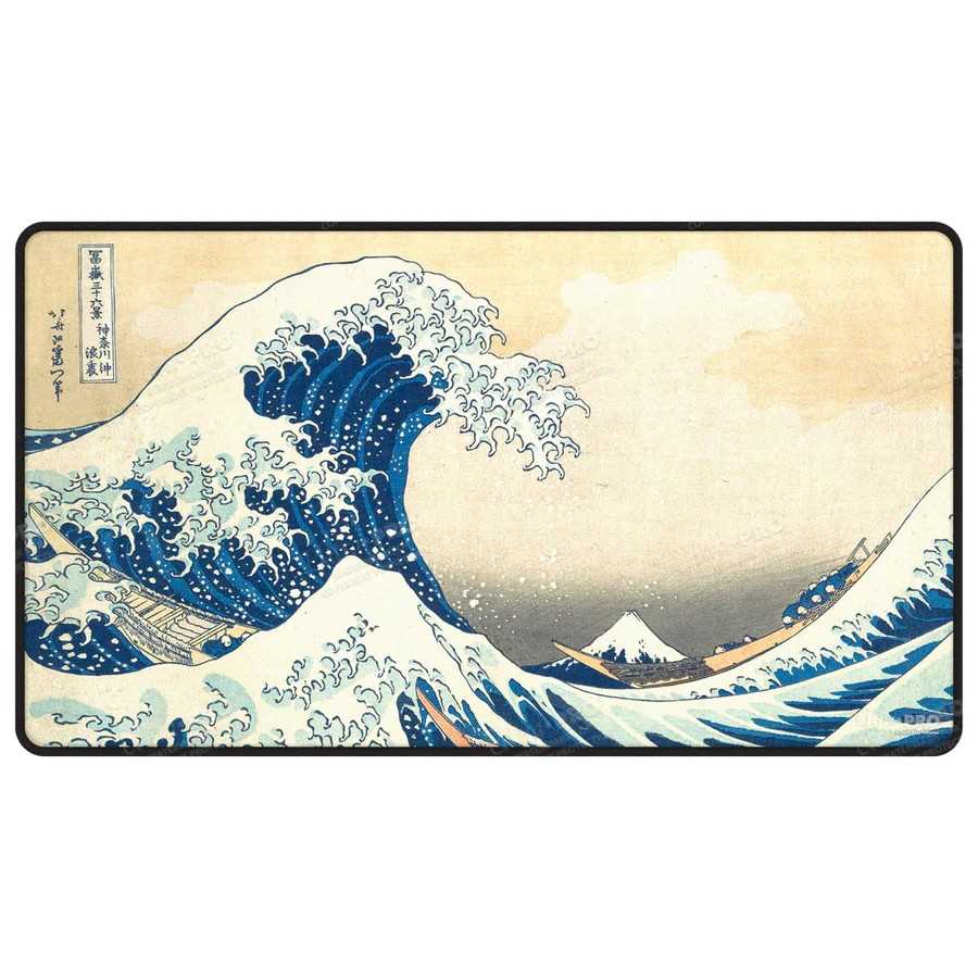 The Great Wave off Kanagawa Black Stitched Playmat 1