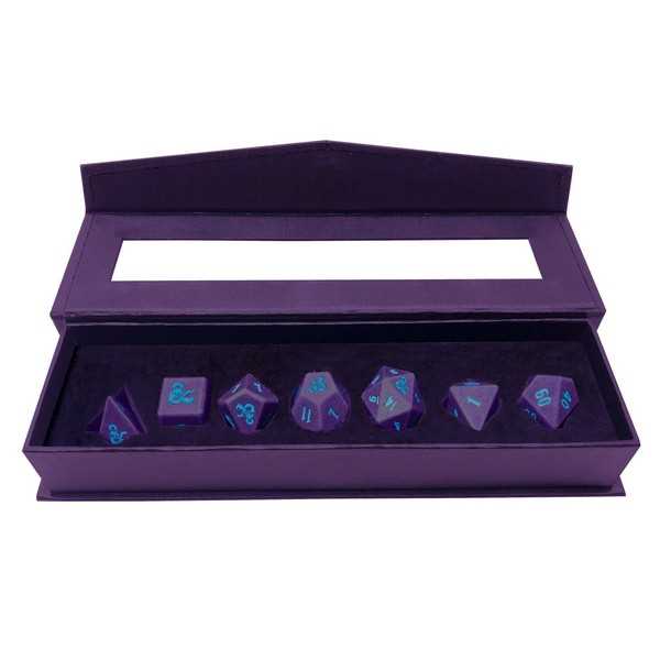 D&D Phandelver Campaign 7RPG Heavy Metal Dice - Royal Purple and Sky Blue 1