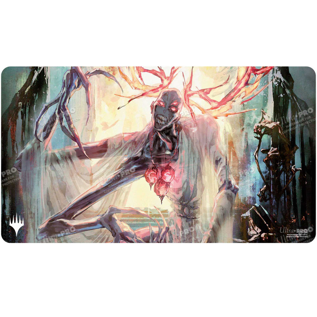 Magic The Gathering Duskmourn Playmat Mythic Cycle White Overlord of the Mistmoors 1
