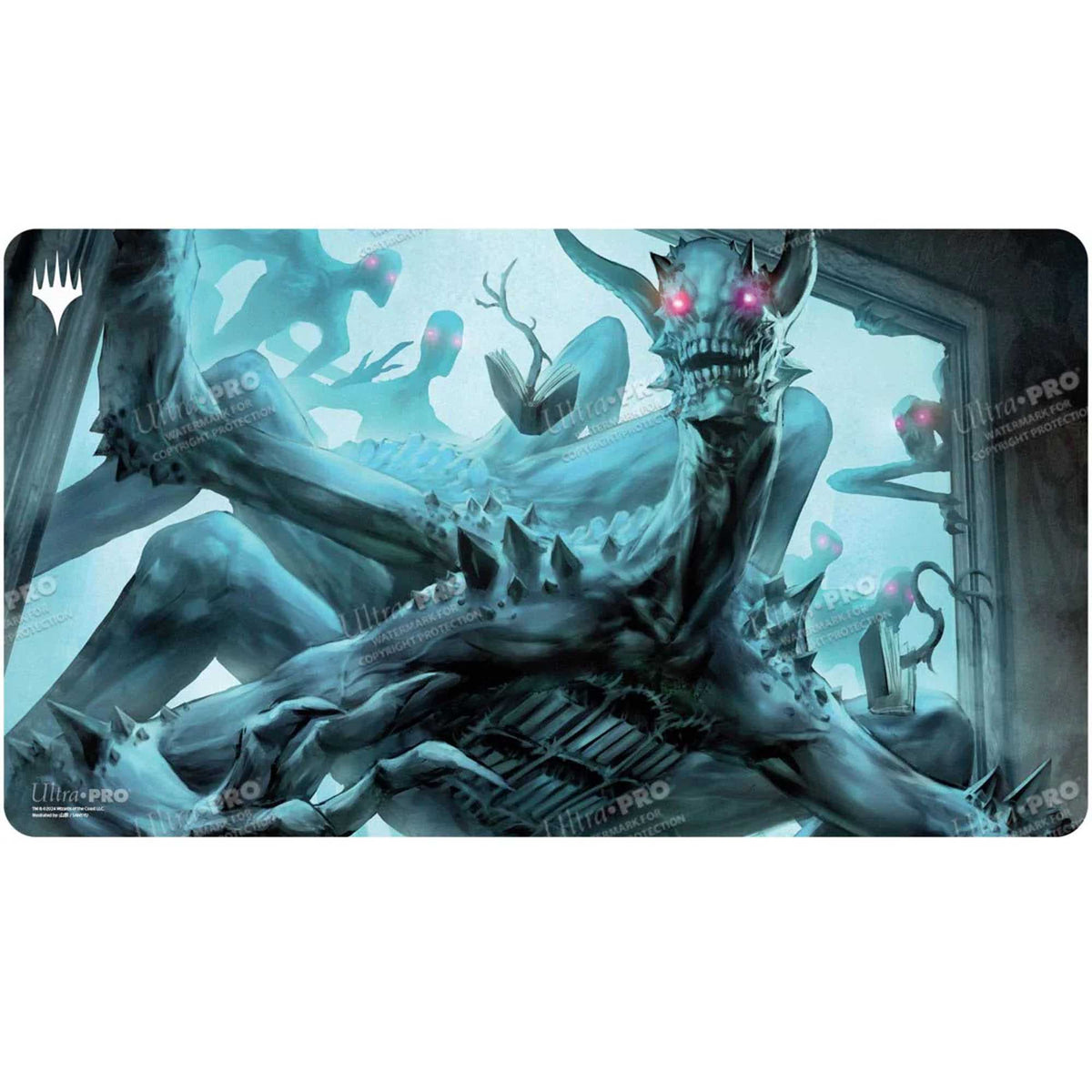 Magic The Gathering Duskmourn Playmat Mythic Cycle Blue Overlord of the Floodpits 1