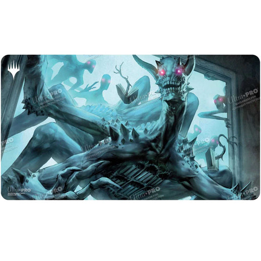 Magic The Gathering Duskmourn Playmat Mythic Cycle Blue Overlord of the Floodpits 1