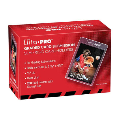 Ultra Pro Graded Card Submission Semi-Rigid Card Holder 1/2inch Lip Tall Sleeves (200ct) 1