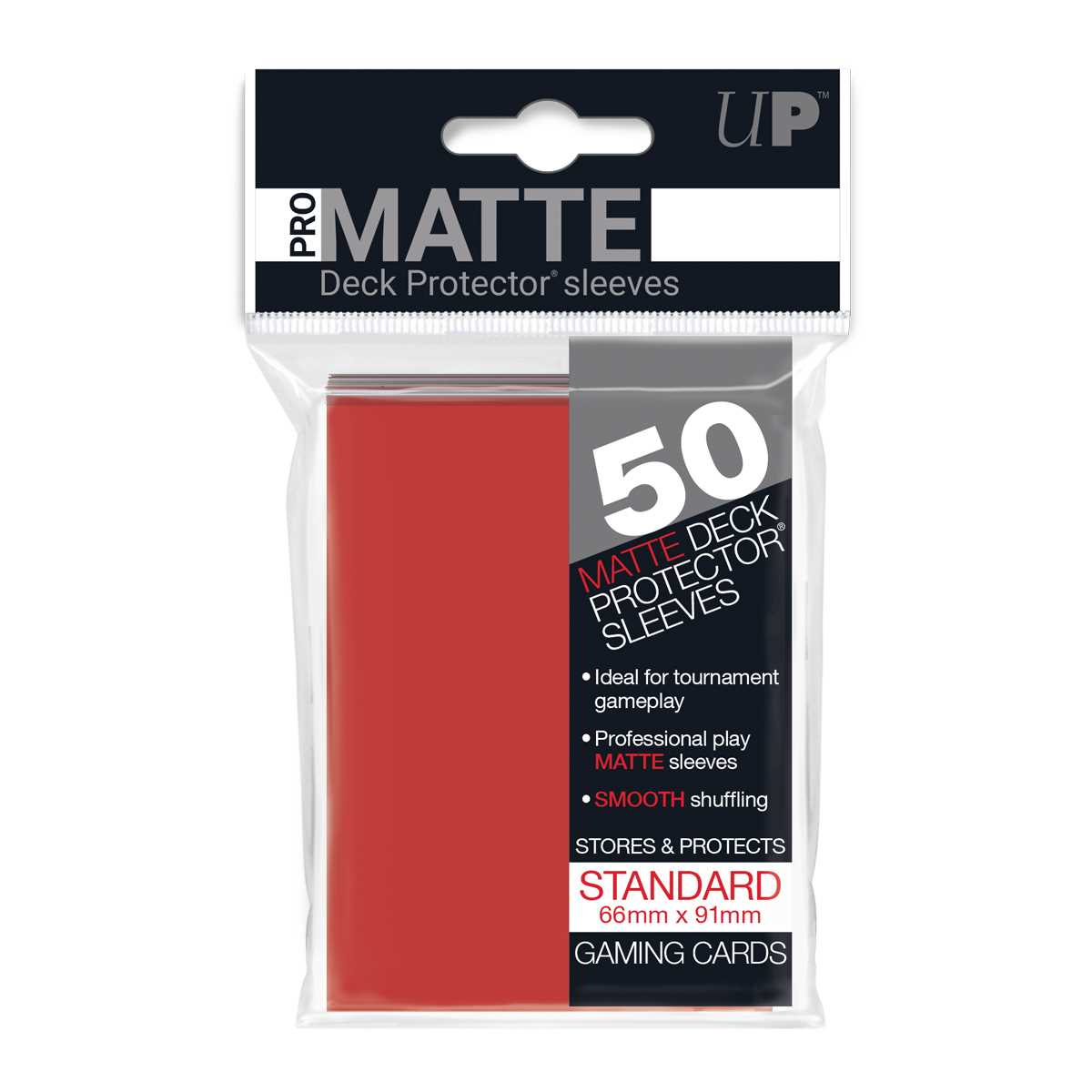 Matte Standard Deck Protectors 50CT Red Card Sleeve by Ultra Pro 1