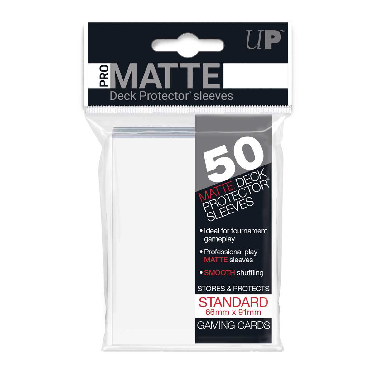 Matte Standard Deck Protectors 50CT White Card Sleeve by Ultra Pro 1