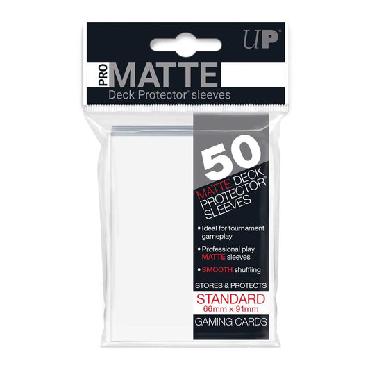 Matte Standard Deck Protectors 50CT White Card Sleeve by Ultra Pro 1