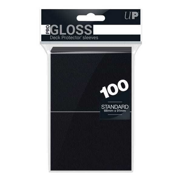 Gloss Standard Card Sleeves Black 100 Card Sleeve by Ultra Pro 1