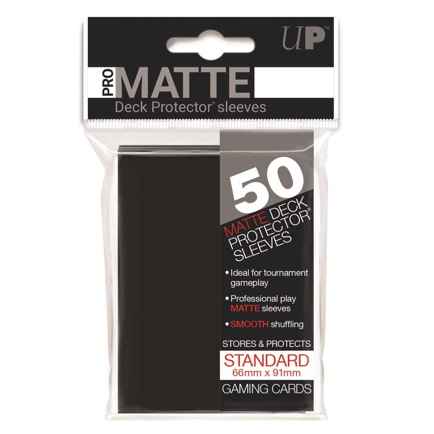 Matte Standard Deck Protectors 50CT Black Card Sleeve by Ultra Pro 1