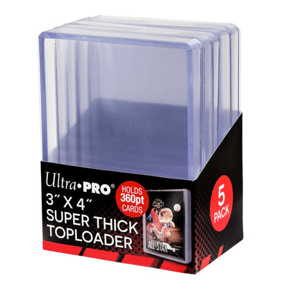 3in x 4in Super Thick 360pt Toploaders 5 Pack 1