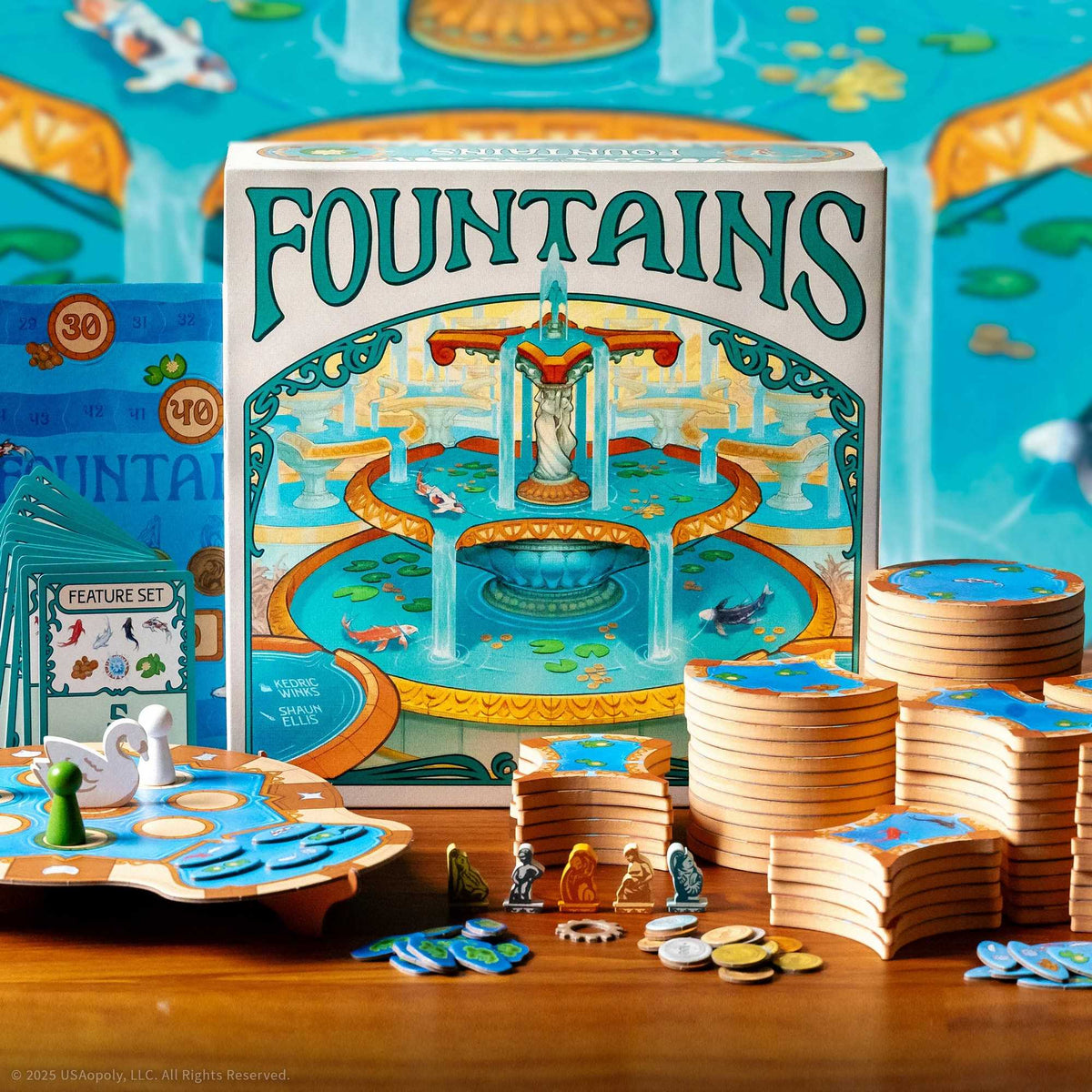 Fountains Board Game by USA OPOLY 2