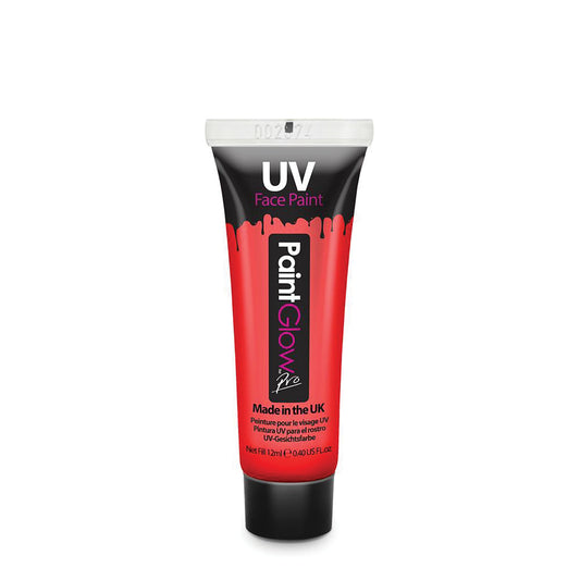 UV Neon Face + Body Paint Red 10ml Make Up Unisex 1