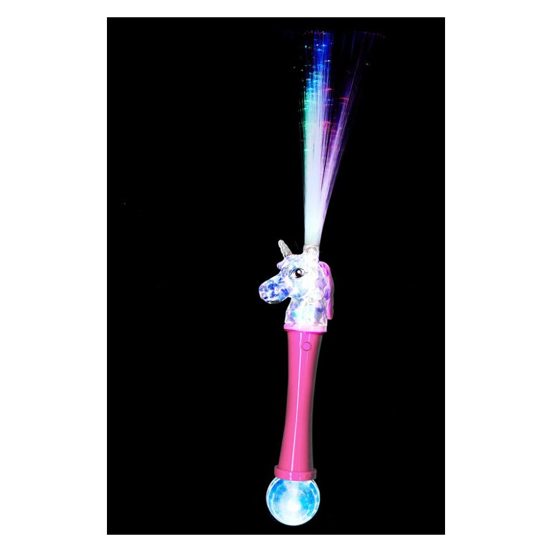 Unicorn Fibre Optic Wand Light Up Pink and Blue Child Festival Accessory 1