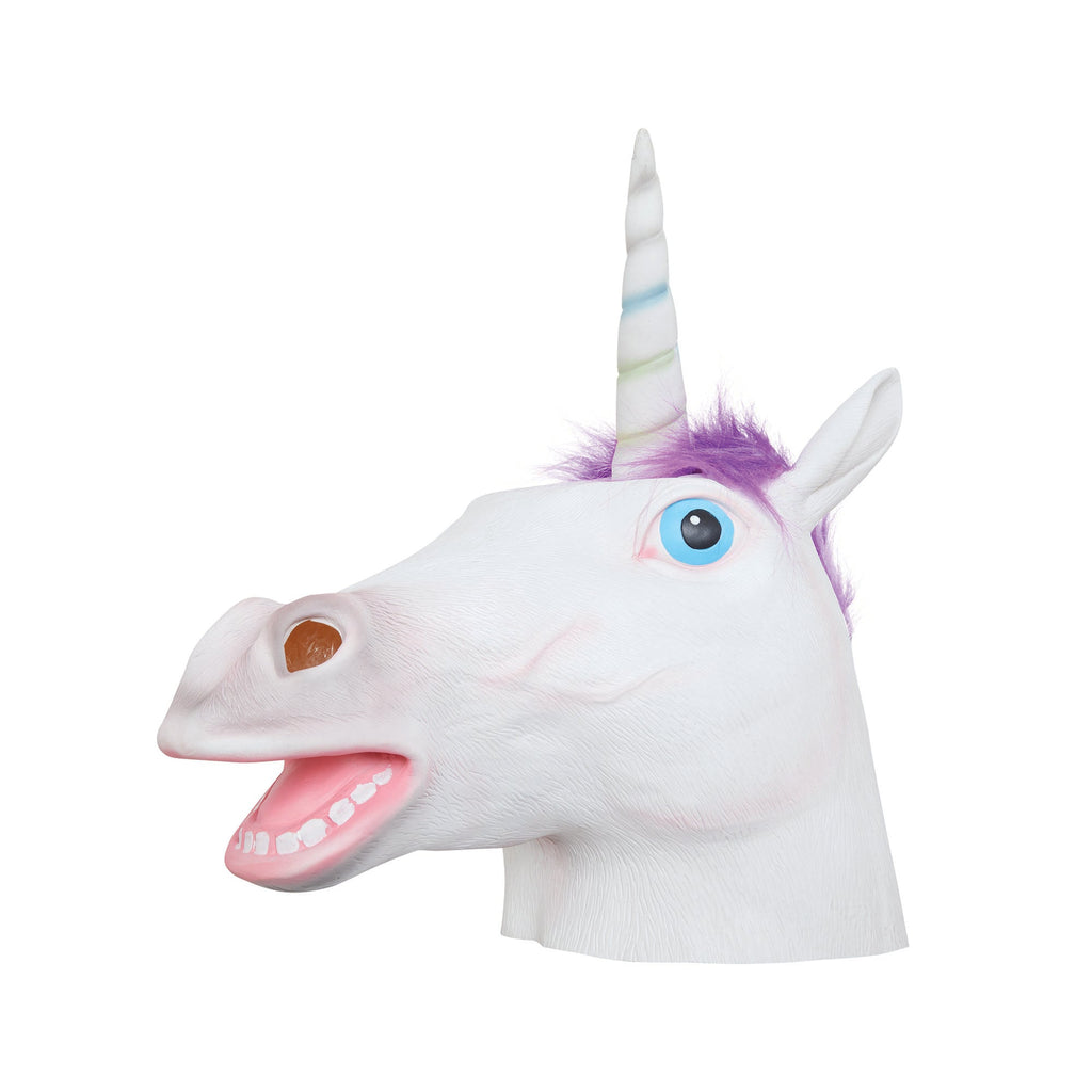 Unicorn Mask White Overhead Latex Pride Festival Unicorn Mask White Overhead Latex Pride Festival