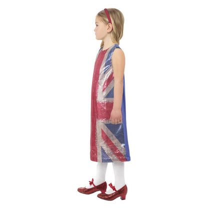 Union Jack All That Glitters Dress Child Blue 3