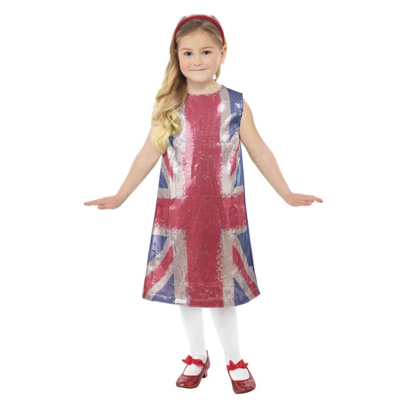 Union Jack All That Glitters Dress Child Blue 1