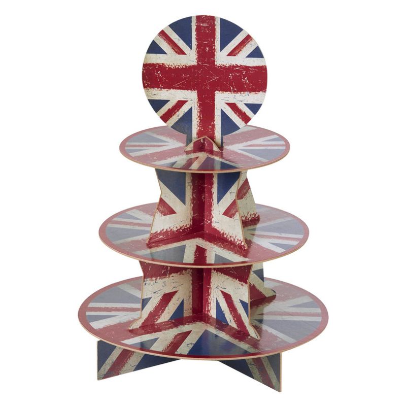 Union Jack Vintage Style Print Cake Stand Adult Red 1