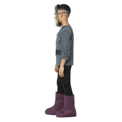 Frankenstein Costume Child Grey Jacket Boot Covers and EVA Mask 3