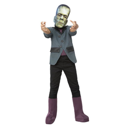 Frankenstein Costume Child Grey Jacket Boot Covers and EVA Mask 1