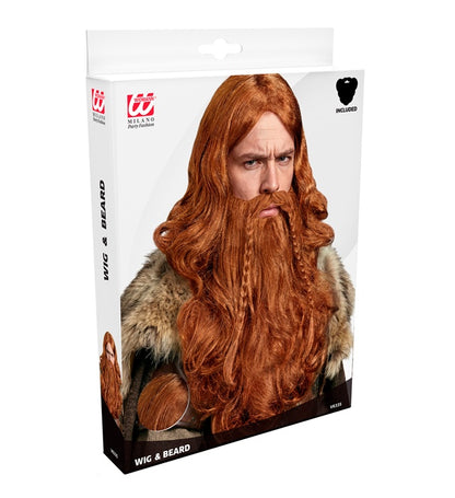 Viking Wig With Beard & Moustache In Box
