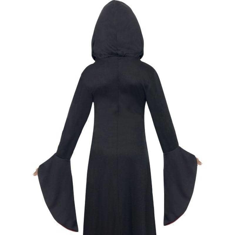 Vamp Costume Kids Red Black Hooded Dress with Lace Up Detail 2