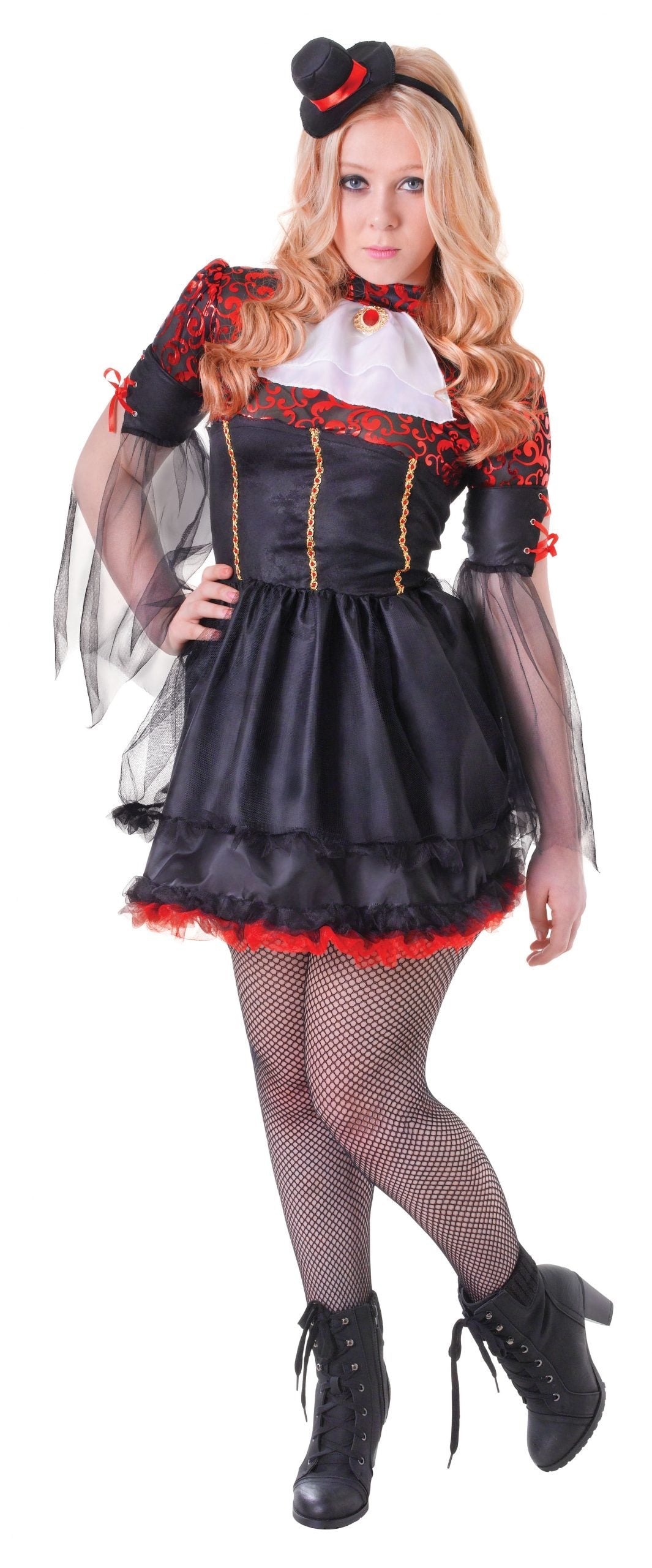 Vamp Girl Teen Costume Female Uk Size 6 10 28" 30" Chest_1