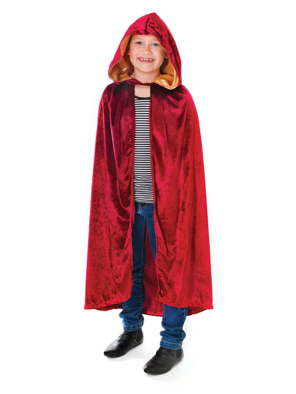 Velvet Hooded Cloak Childrens Costume 88cm Long 2